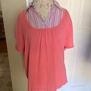 *LAST CHANCE* Size 3X Coral Sweater w/ Collar